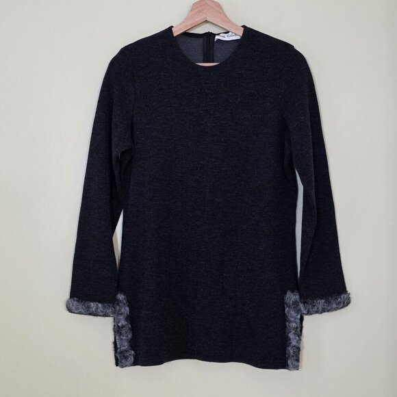 Manie Collection Paris Sweaters - Manie Collection Paris Sweater Womens M Gray LS Cotton Blend Retro France Made